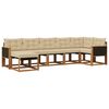 vidaXL Set di divani da esterno con cuscino 7 pcs Naturale e Beige