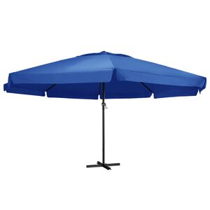 vidaXL Ombrellone da Giardino con Palo in Alluminio 500 cm Azzurro