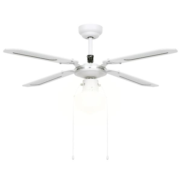 vidaXL Ventilatore da Soffitto con Luce 106 cm Bianco