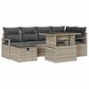 vidaXL Set Divano da Giardino 7 pcs Grigio chiaro Poly Rattan