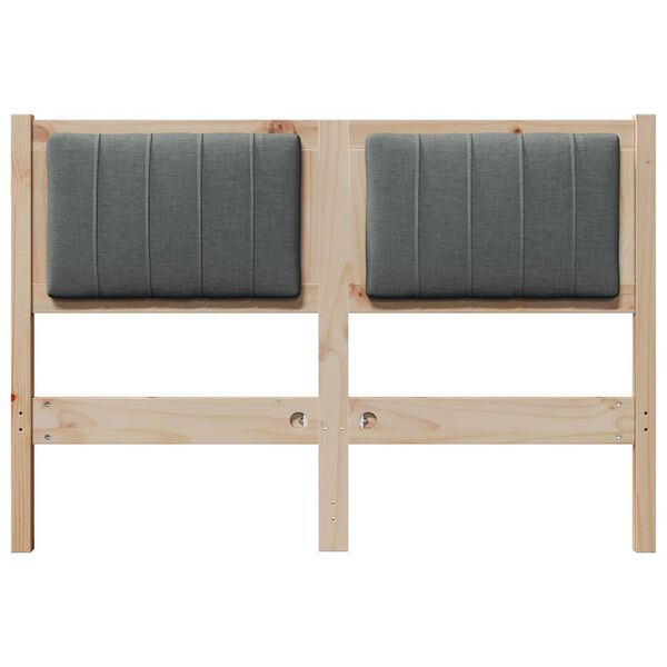 vidaXL Testiera imbottita con testiera Marrone 120 cm Pino massello