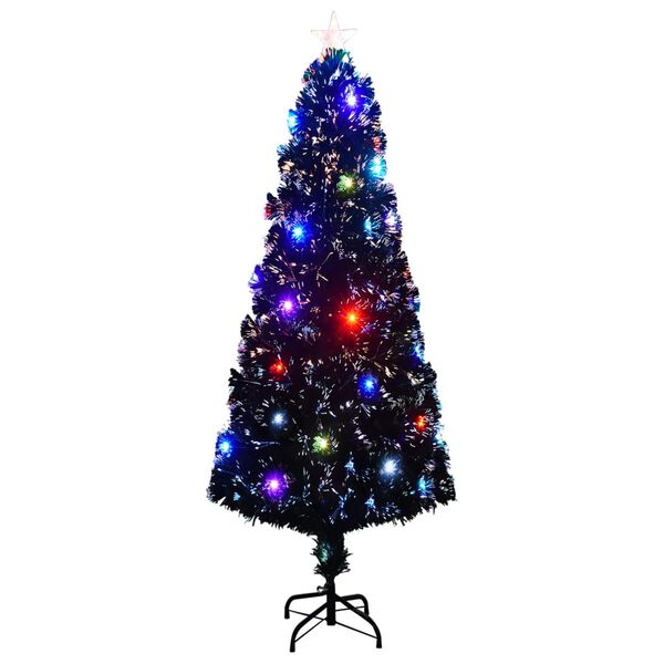 vidaXL Albero di Natale Preilluminato con Supporto e LED 240 cm Fibra Ottica