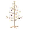 vidaXL Albero di Natale in legno con supporto Naturale 125 cm