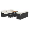 vidaXL Set Divano da Giardino 11 pz Nero polyrattan