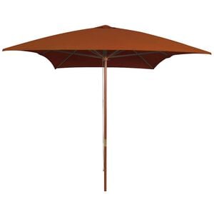 vidaXL Ombrellone da Giardino con Palo in Legno Terracotta 200x300 cm