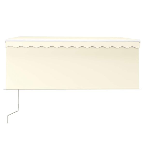 vidaXL Tenda Automatica con Parasole LED e Sensore Vento 3x2,5m Crema