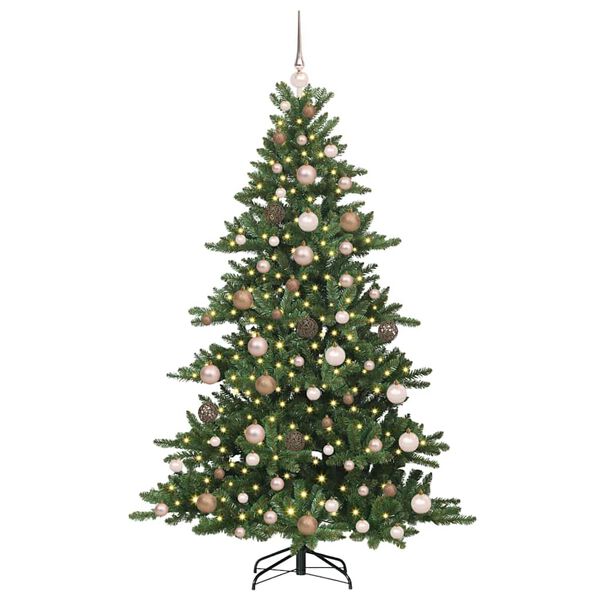 vidaXL Albero di Natale Artificiale con Rami Pieghevoli Verde 180 cm