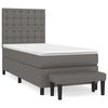 vidaXL Giroletto a Molle con Materasso Grigio 90x190 cm in Similpelle