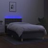vidaXL Letto a Molle Materasso e LED Grigio Scuro 100x200cm in Tessuto