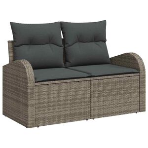 vidaXL Divano da giardino Grigio 124 x 62 x 69cm polyrattan