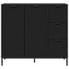 vidaXL Credenza con cassetto Nero 89,5 x 33 x 82 cm Legno multistrato
