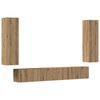 vidaXL Mobili TV a Parete 4 pz Rovere Artigianale in Legno Multistrato