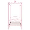 vidaXL Letto a Baldacchino Rosa in Metallo 90x200 cm