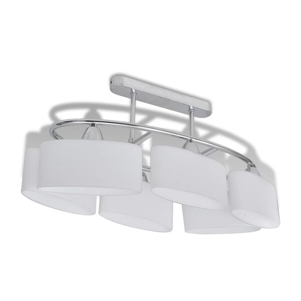 vidaXL Lampada da Soffitto Paralume Ellissoidale Vetro 6 Lampadine E14