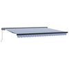 Tenda retrattile Blu e Bianco 400 &times; 300 cm Tela e Alluminio