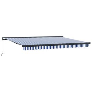 Tenda retrattile Blu e Bianco 400 &times; 300 cm Tela e Alluminio