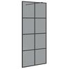 vidaXL Parete Doccia Walk-in Nero 90 x 195 cm vetro temperato