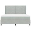 vidaXL Letto a molle con materasso Grigio chiaro 180 x 200 cm Velluto