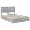 vidaXL Letto con Contenitore con testiera Grigio Sonoma 140 x 200 cm