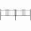 vidaXL Recinzione da Giardino con Punta a Lancia in Acciaio 337x80 cm Nero