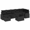 vidaXL Set Divano da Giardino 8 pz Nero polyrattan