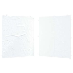 vidaXL Parete per tenda da festa 2 pz 200 x 195 cm Bianco PE e Acciaio