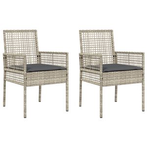 vidaXL Sedia da Giardino 2 pcs Grigio chiaro 53 x 60 x 85cm polyrattan