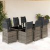 vidaXL Set Bistr&ograve; da Giardino 9 pz con Cuscini in Polyrattan Grigio
