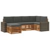 vidaXL Set divano sezionale con cuscino 6 pcs Naturale e Antracite