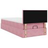 vidaXL Struttura Letto Pouf con Materasso Rosa 90x190 cm in Velluto