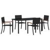vidaXL Set da Pranzo per Giardino 5 pz Nero