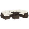 vidaXL Set Divani da Giardino 9pz con Cuscini Marrone in Polyrattan