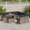 vidaXL Set Divano da Giardino 9 pcs Grigio Poly Rattan