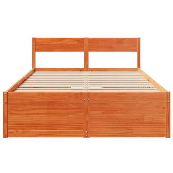 vidaXL Letto senza Materasso Marrone Cera 120x190 cm in Legno di Pino