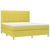 vidaXL Letto a Molle con Materasso e LED Verde 180x200 cm in Tessuto