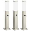 vidaXL Lampioni a paletto con sensore 3 pz 50 cm Acciaio Inox IP44