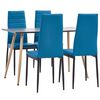 vidaXL Set da Pranzo 5 pz in Similpelle Blu Mare
