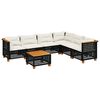 vidaXL Set Divani da Giardino con Cuscini 7pz Nero Polyrattan