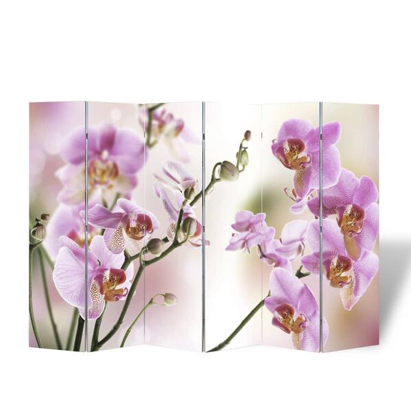 vidaXL Paravento Pieghevole 217x170 cm con Stampa Fiore