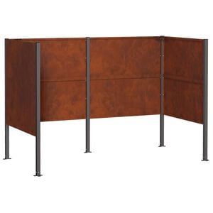 vidaXL Schermo per bidone della spazzatura 167 x 85 x 113 cm Ruggine