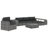 vidaXL Set Divani da Giardino 8 pz con Cuscini in Polyrattan Grigio