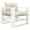 vidaXL Poltrona da Giardino Pallet con Cuscini Beige in Legno