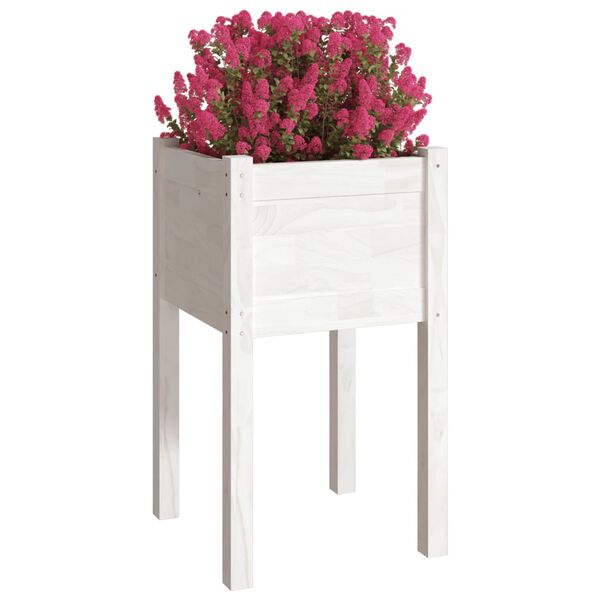 vidaXL Fioriere da Giardino 2 pz Bianche 40x40x70 cm in Legno di Pino