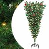 vidaXL Albero di Natale artificiale preilluminato capovolto con set di palline