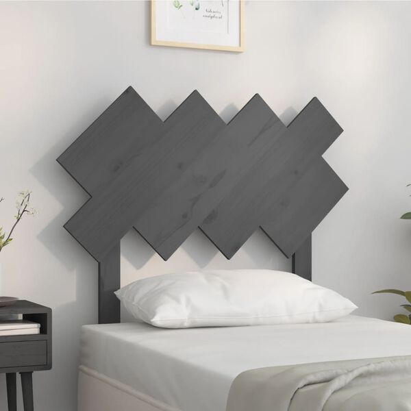 vidaXL Testiera per Letto Grigia 92x3x81 cm in Legno Massello di Pino