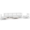 vidaXL Set Divani da Giardino 7 pz Bianco in Legno Massello di Pino