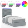 vidaXL Pouf Letto con Materasso e LED Grigio Chiaro 80x200cm Tessuto