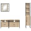 vidaXL Set di mobili per il bagno con lo scaffale 4 pcs Rovere Sonoma