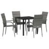 vidaXL Set da Pranzo per Giardino 5 pz Grigio