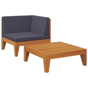 vidaXL Set Divani da Giardino 2 pz con Cuscini in Massello di Acacia